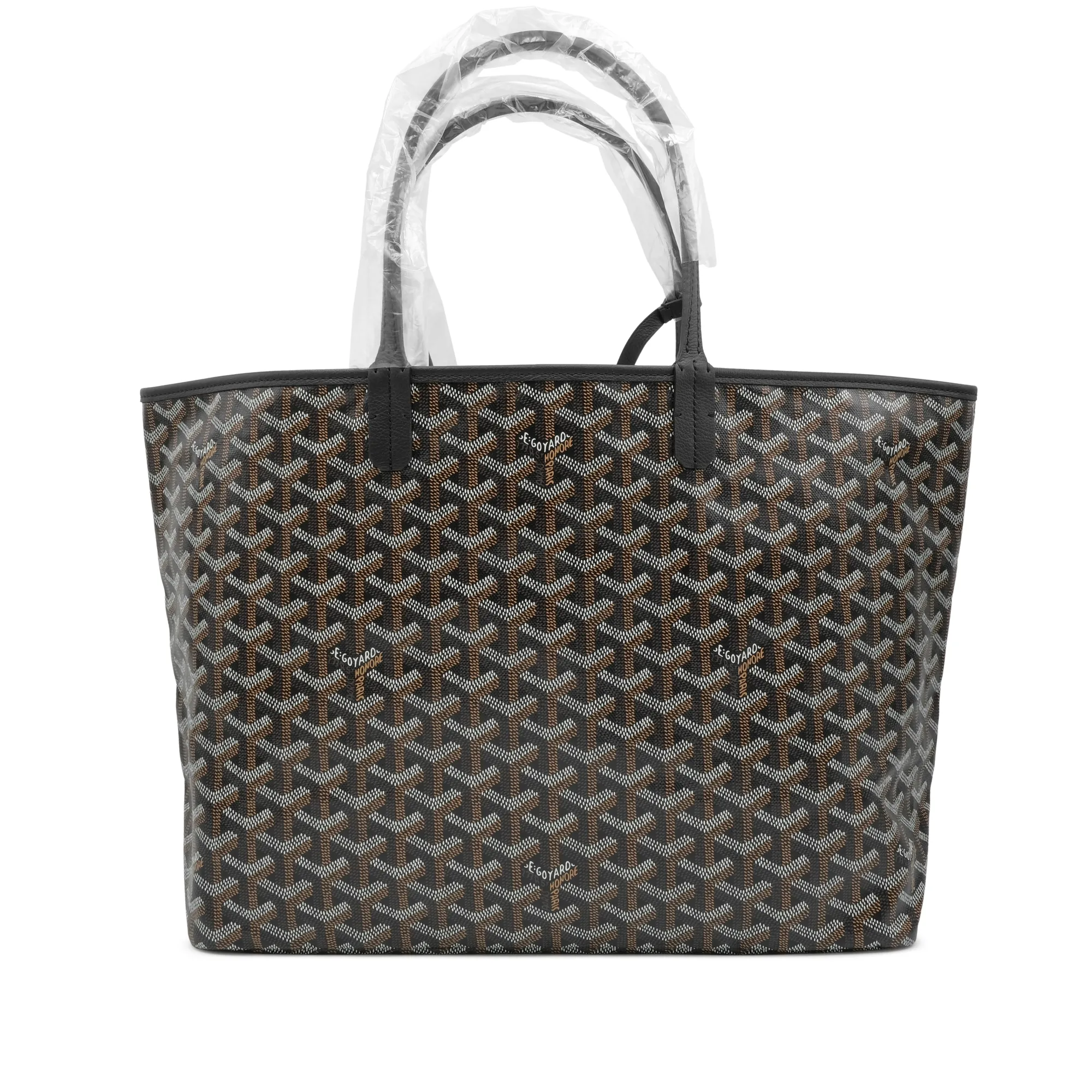 Goyard Black Goyardine Canvas and Chevroches Calfskin Saint Louis PM Tote