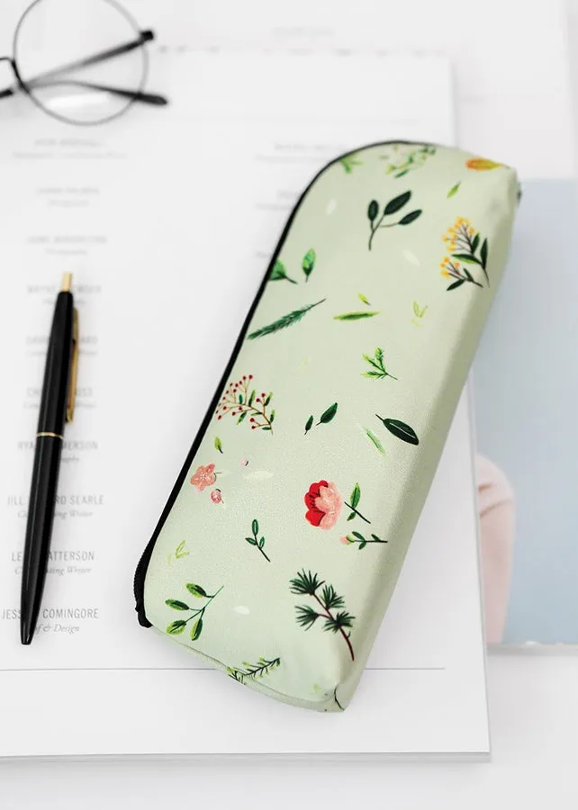 Green Forest Graphic Pencil Cases Stationery Zipper School 19cm Office Cosmetics Pouches Artists Designer Prints Gifts Bags Purs