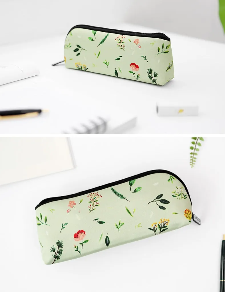 Green Forest Graphic Pencil Cases Stationery Zipper School 19cm Office Cosmetics Pouches Artists Designer Prints Gifts Bags Purs