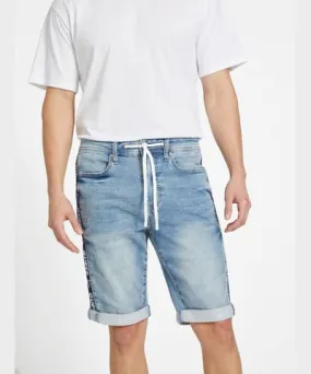 Guess Factory Eco Kyler Logo-Tape Denim Shorts