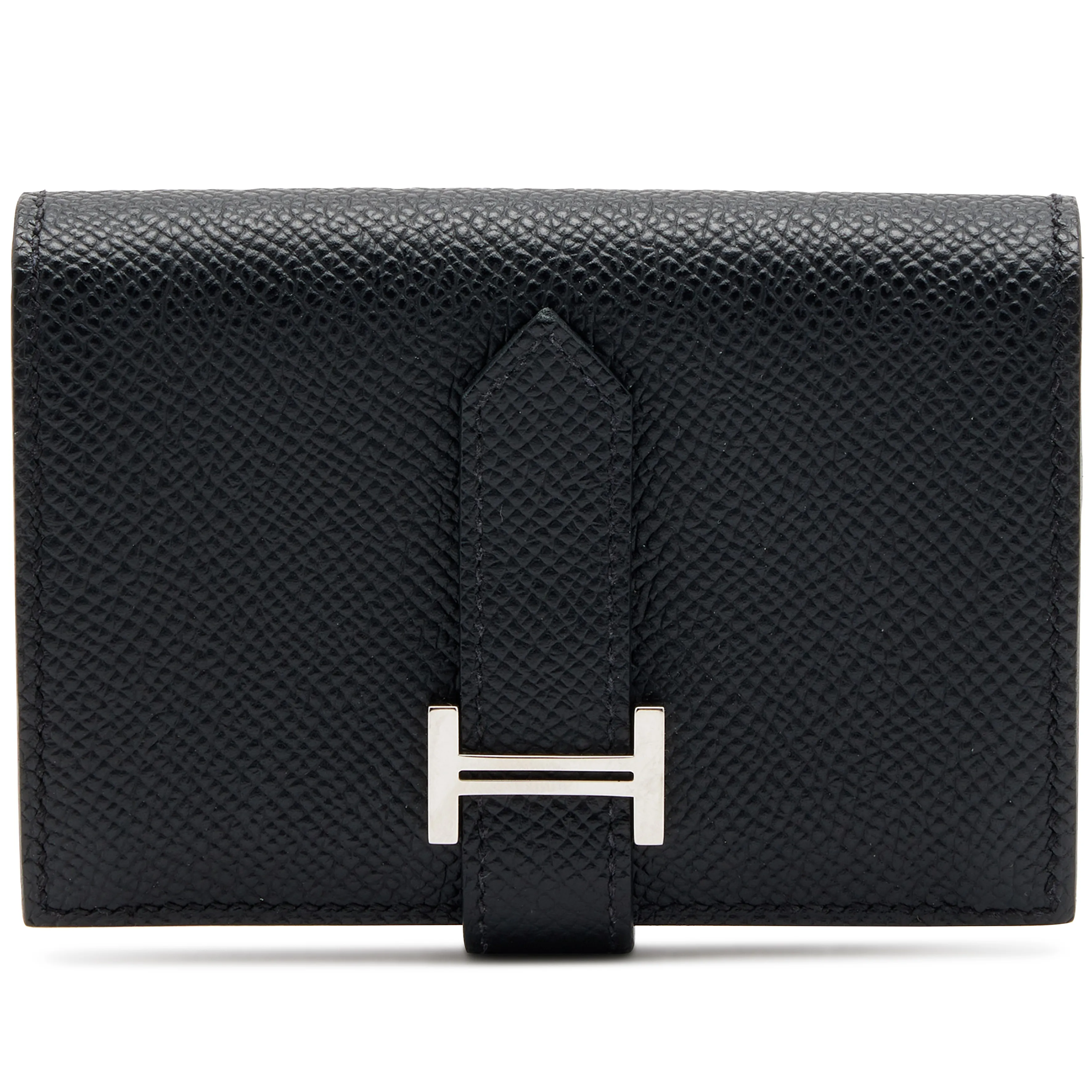 Hermès Black Epsom Mini Bearn Wallet Palladium Hardware, 2022