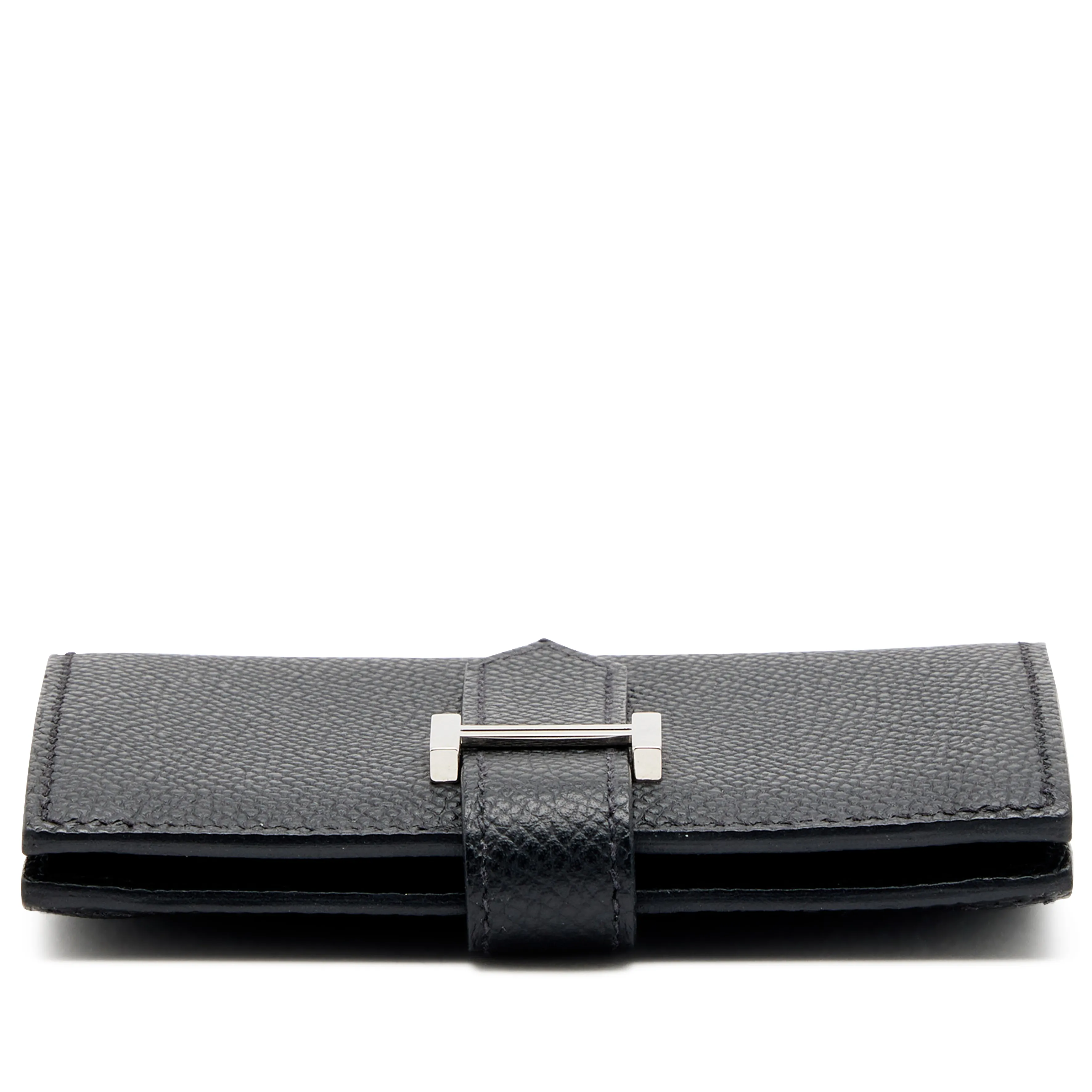 Hermès Black Epsom Mini Bearn Wallet Palladium Hardware, 2022