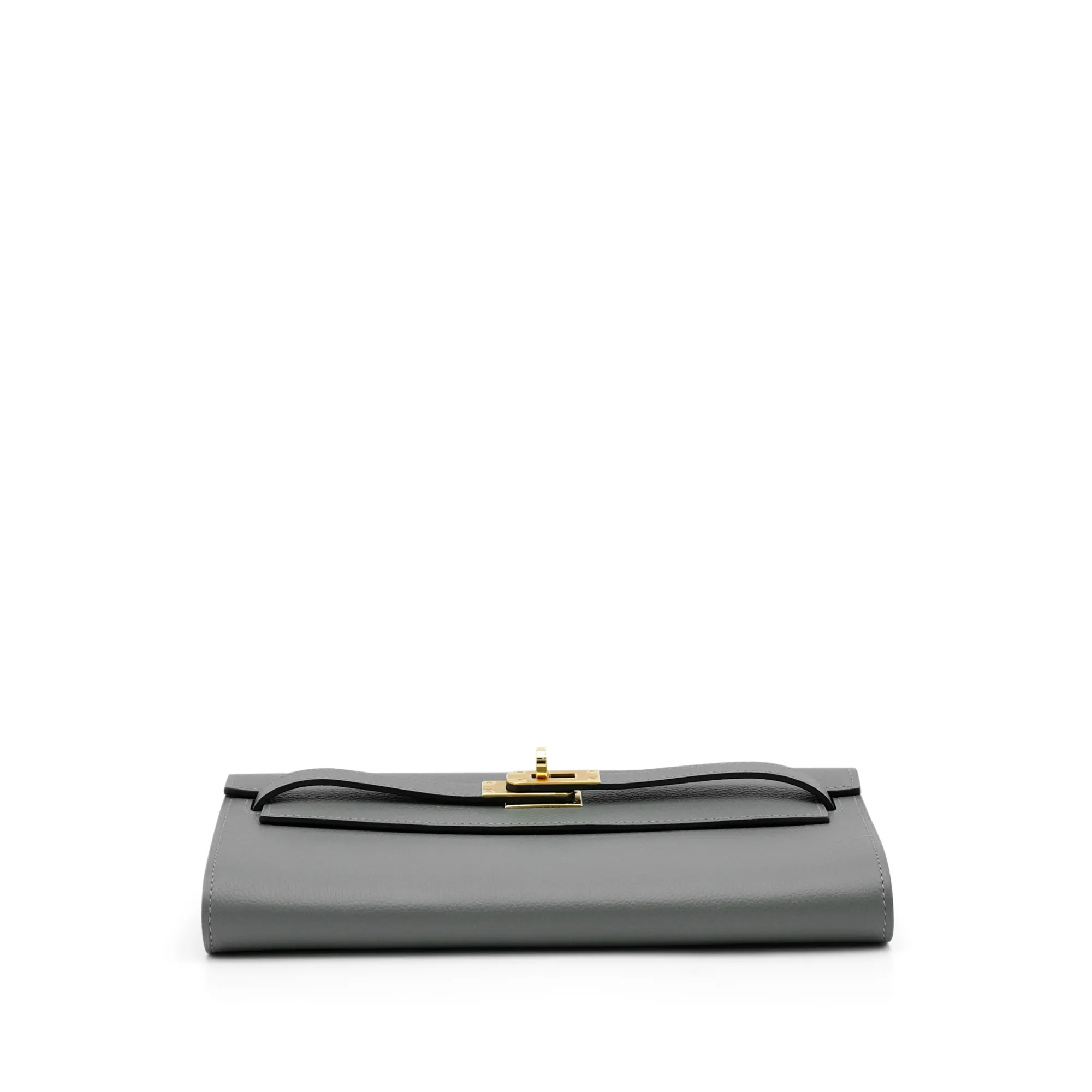 Hermès Gris Meyer Evercolor Kelly-To-Go Wallet Gold Hardware, 2023