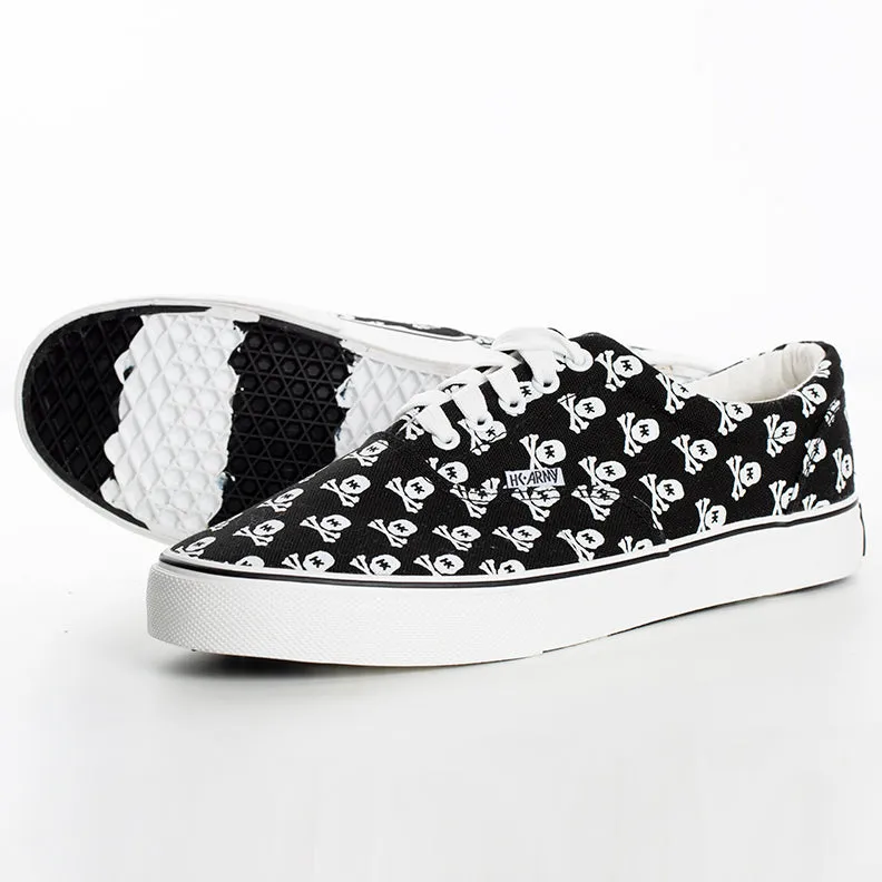 HK Skull Black Canvas Sneaker