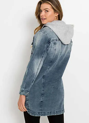 Hooded Denim Coat by bonprix | Grattan