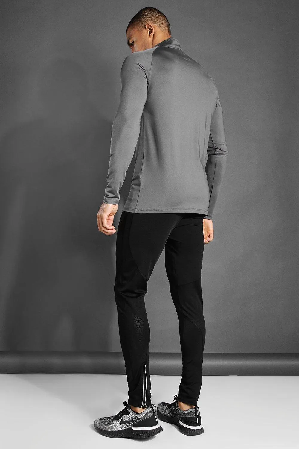 Hoodies & Sweatshirts | Man Active Gym Raglan Slim Fit 1/4 Funnel Top | boohooMAN