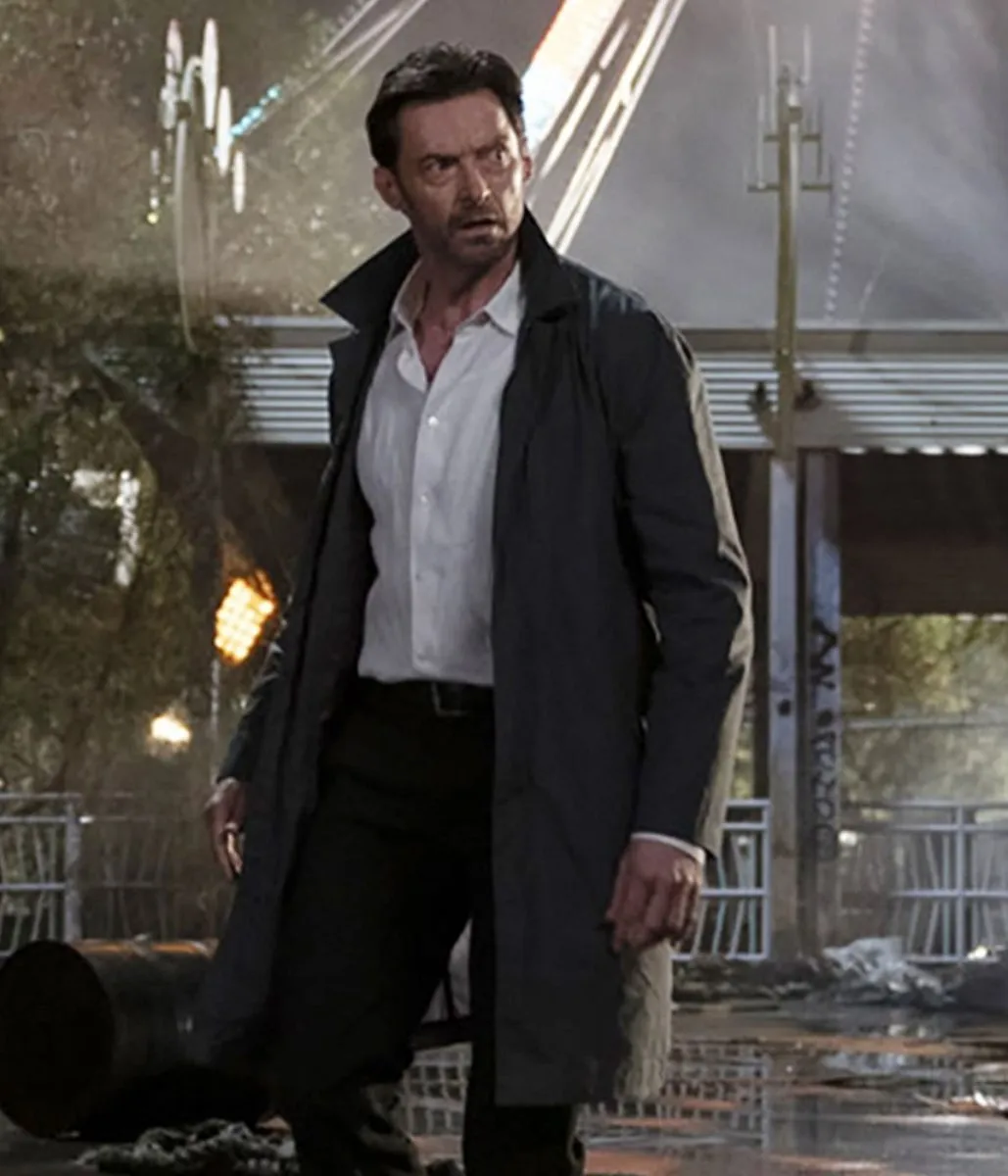 Hugh Jackman Reminiscence Black Cotton Coat