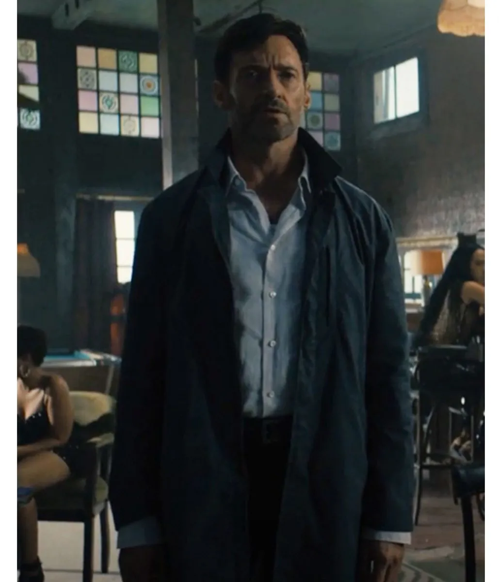 Hugh Jackman Reminiscence Black Cotton Coat