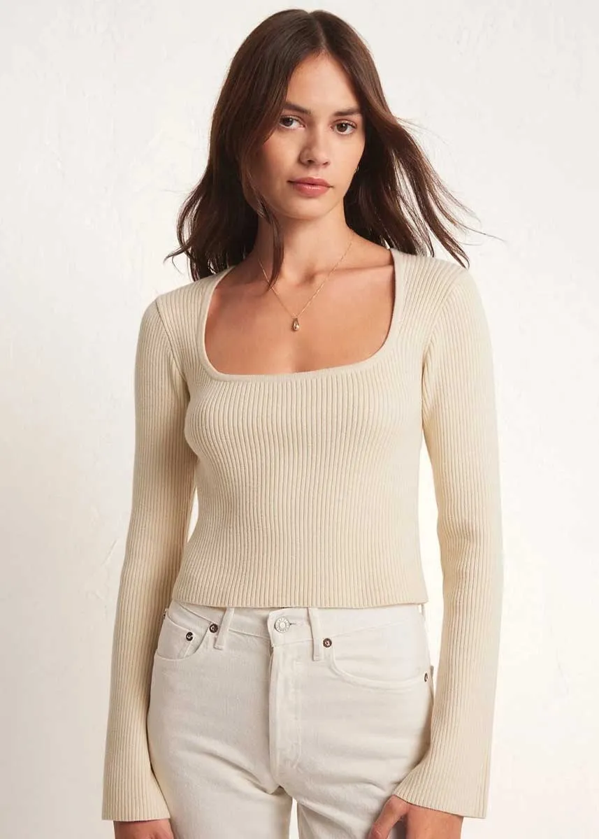 Ines Sweater Top - Oat Milk