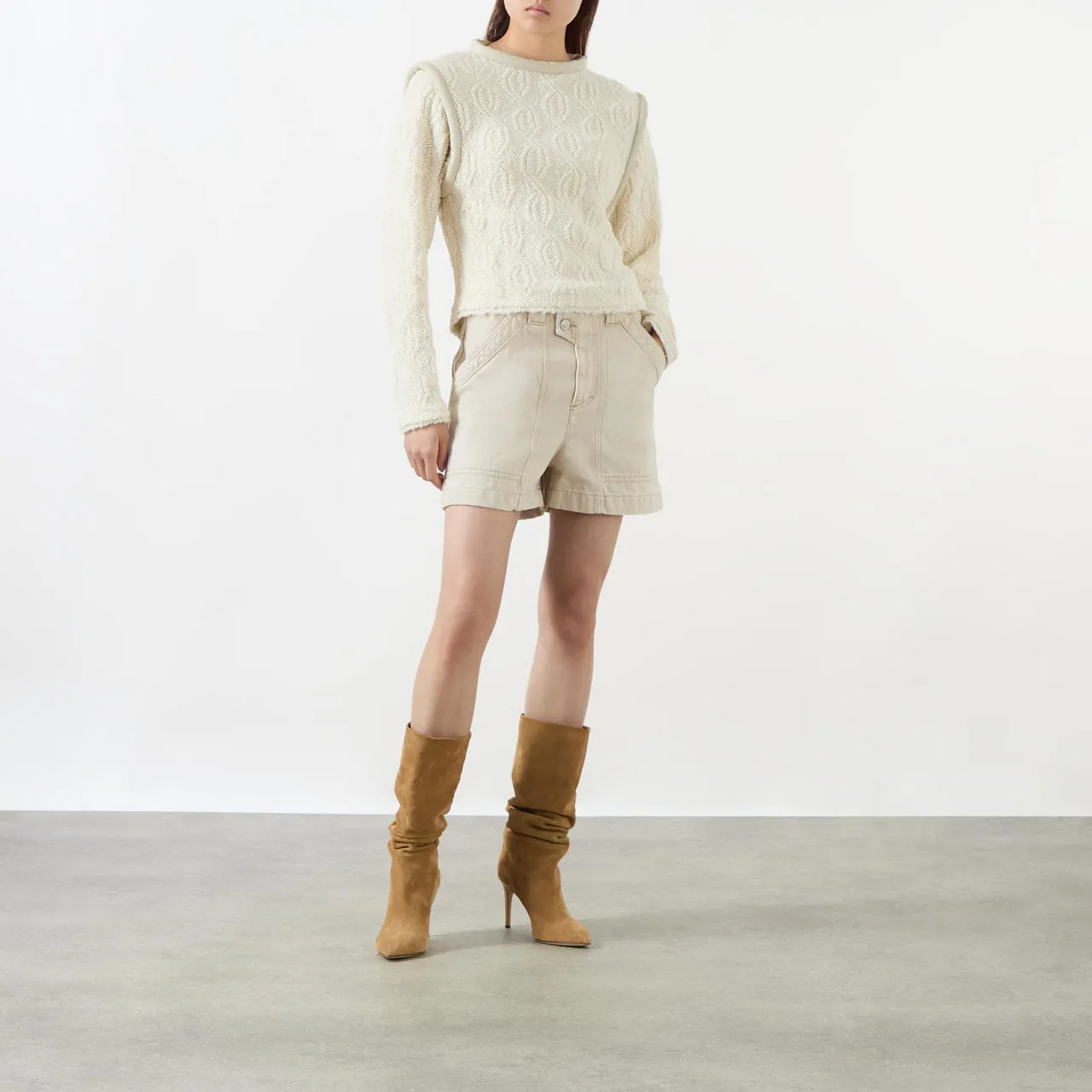 ISABEL MARANT Utah Textured Knit Sweater - Cream