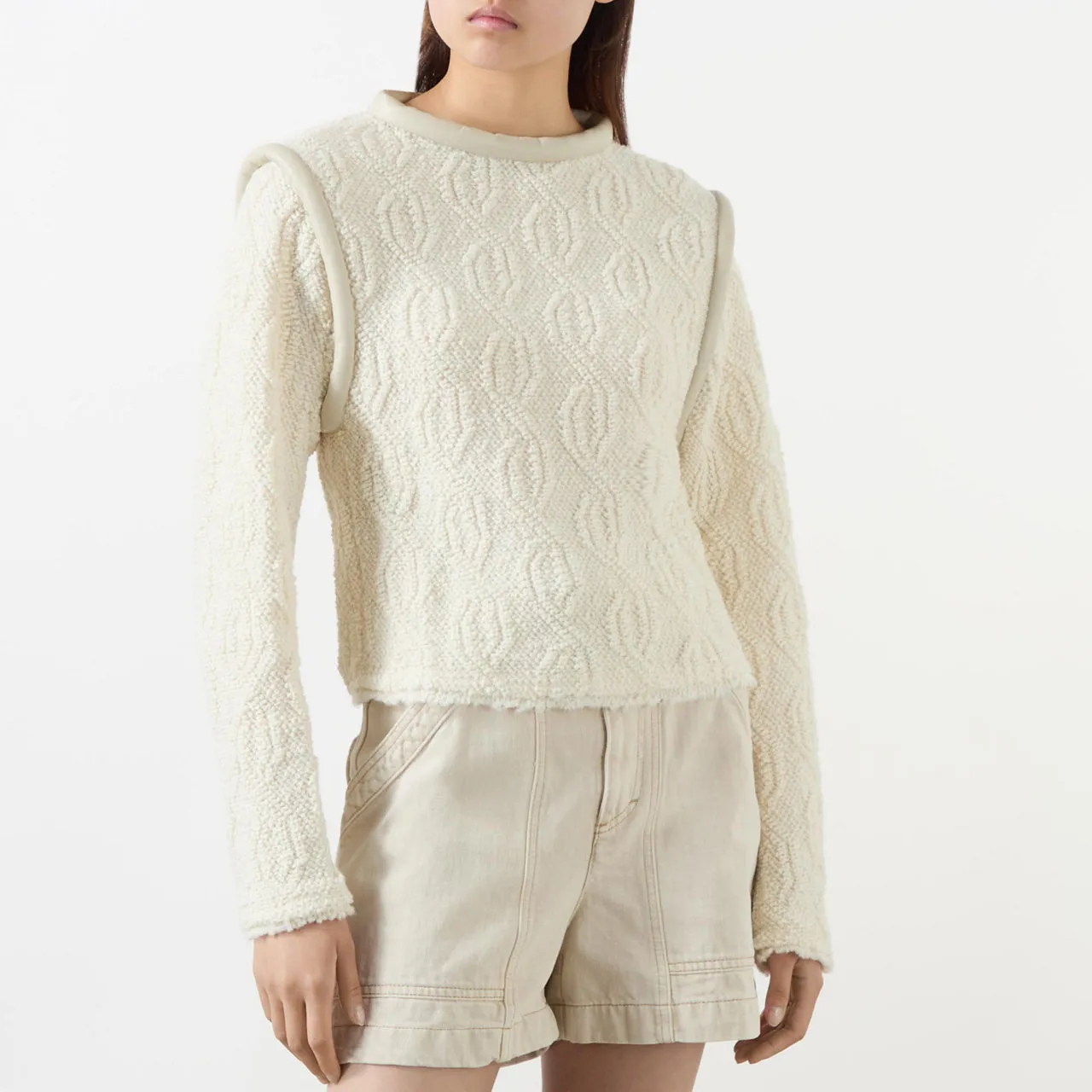 ISABEL MARANT Utah Textured Knit Sweater - Cream