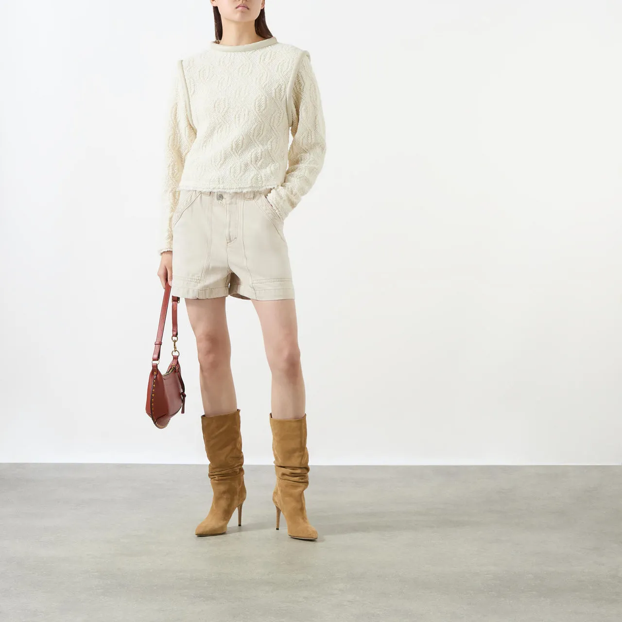 ISABEL MARANT Utah Textured Knit Sweater - Cream