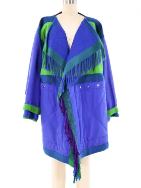 Jean-Charles de Castelbajac Colorblock Fringed Coat