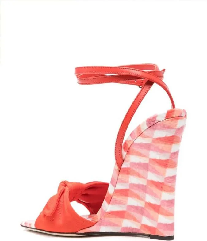 Jimmy Choo 120mm geometric wedge sandals Red