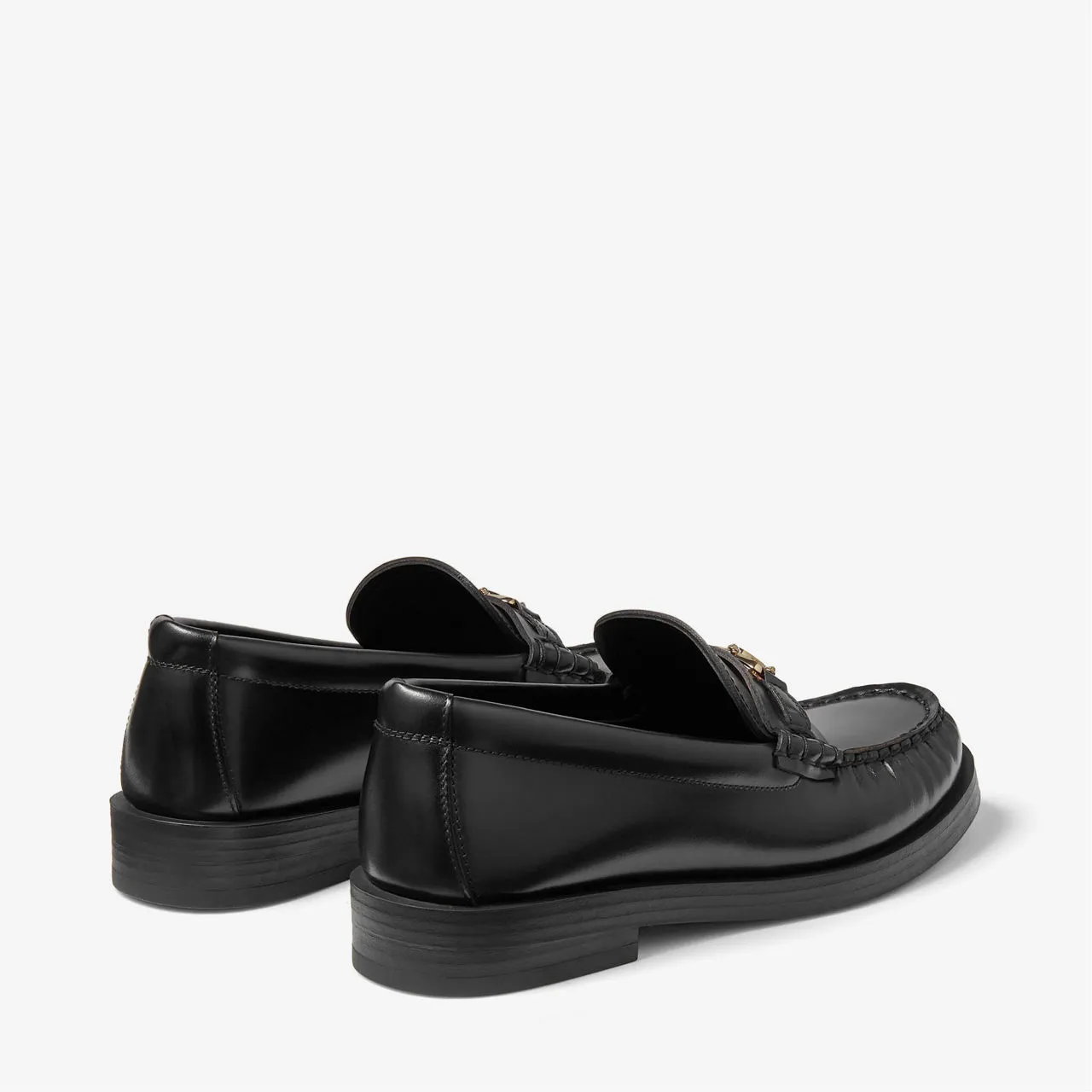 JIMMY CHOO Addie Leather Loafers - Black