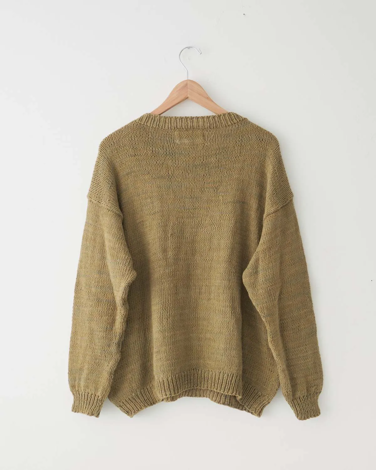 Knit Sweater - Olive/White