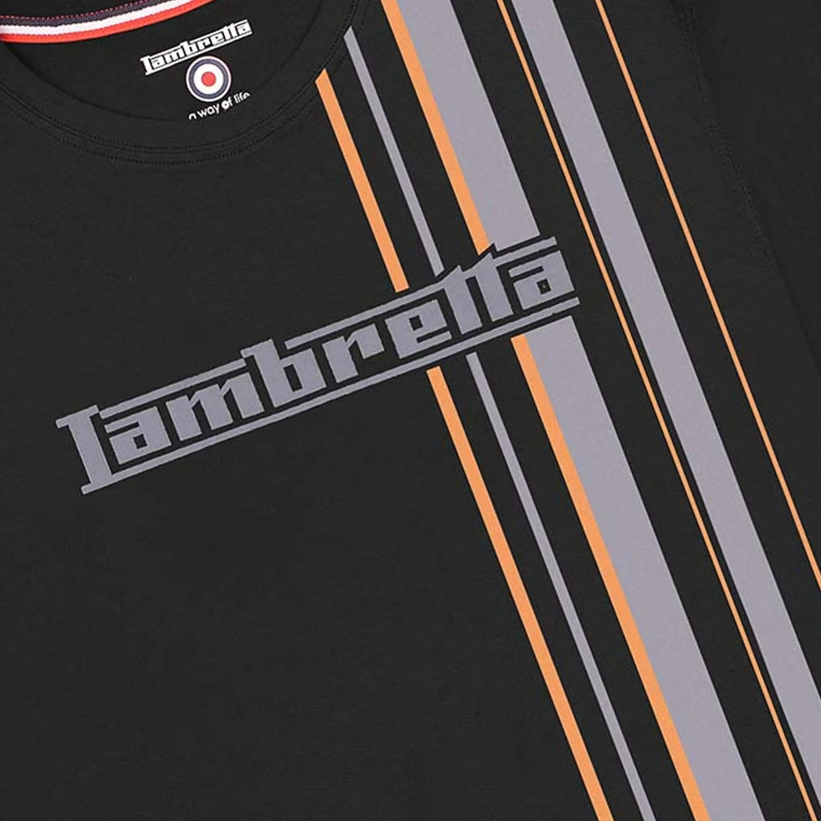 Lambretta Mens Multi Stripe Short Sleeve T-Shirt