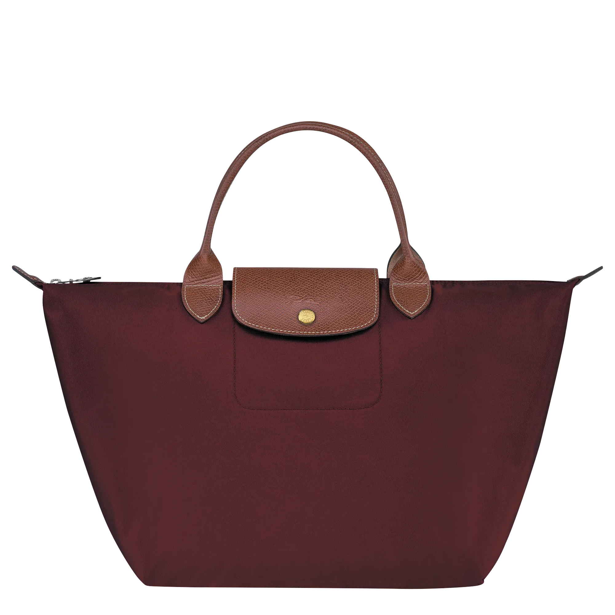 Le Pliage Original M Handbag Burgundy - Recycled canvas