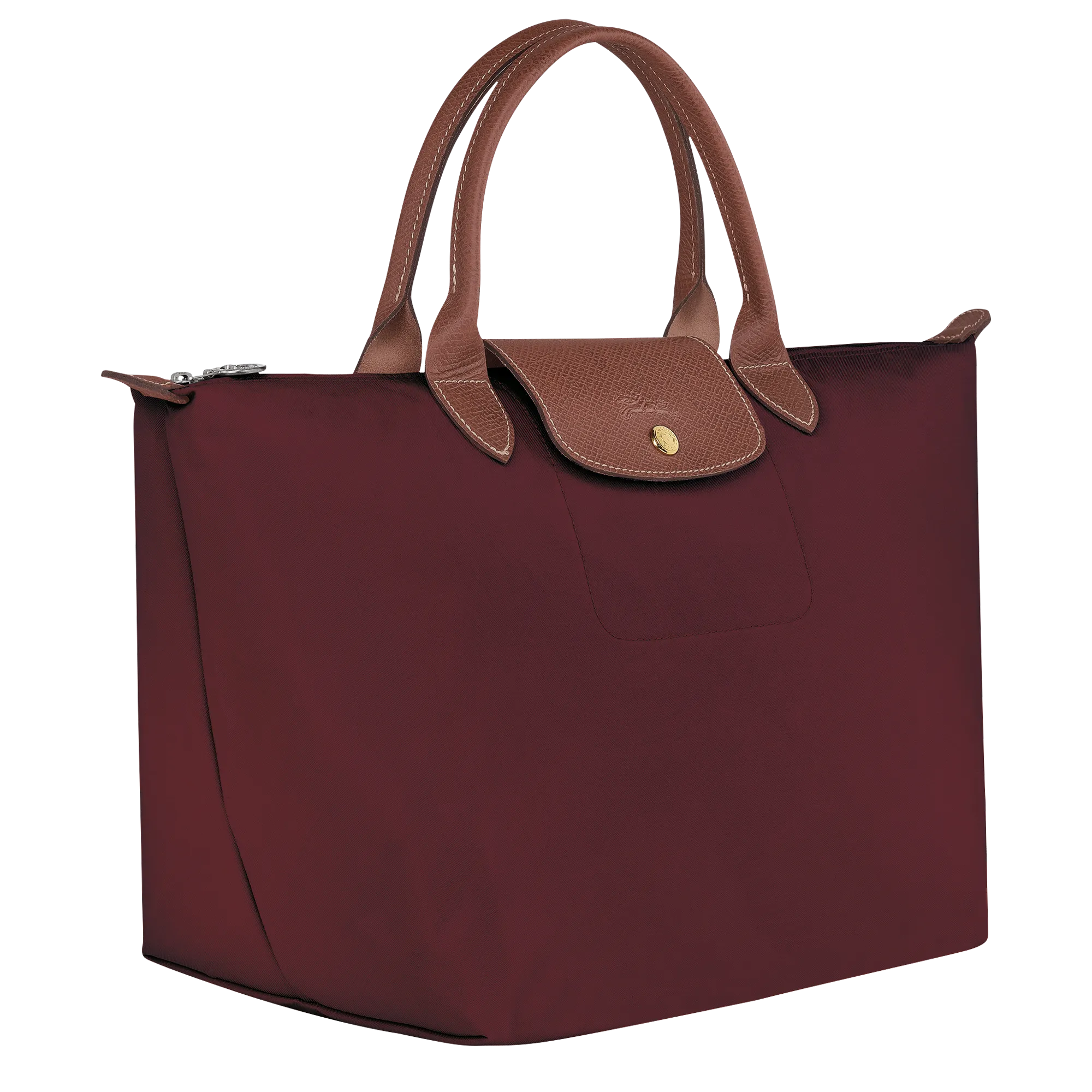 Le Pliage Original M Handbag Burgundy - Recycled canvas