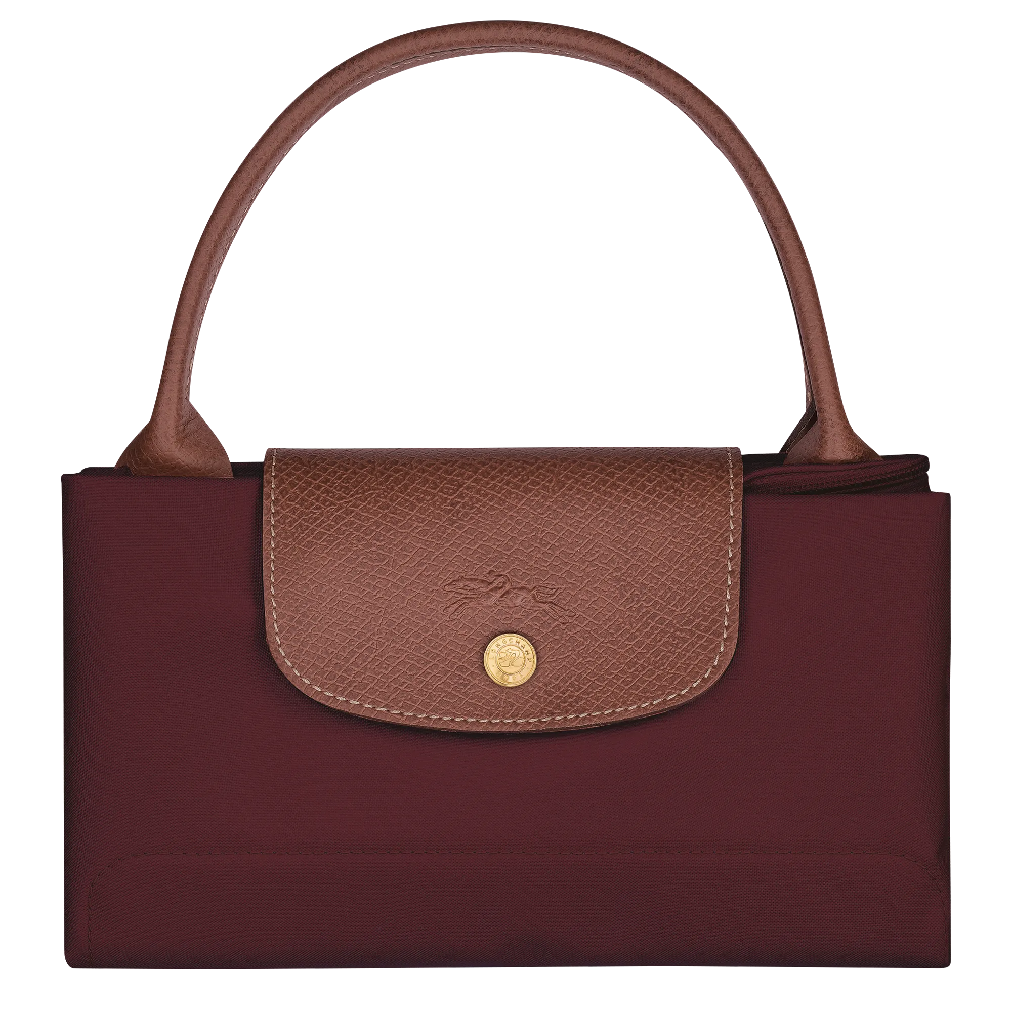 Le Pliage Original M Handbag Burgundy - Recycled canvas