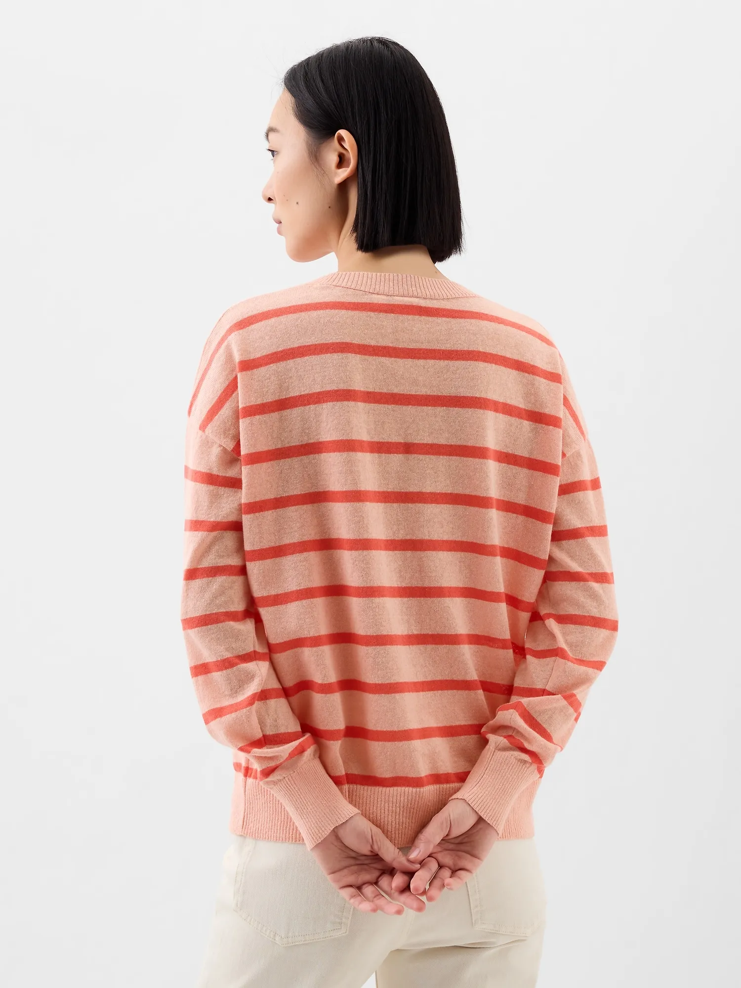 Linen-Blend Crewneck Sweater