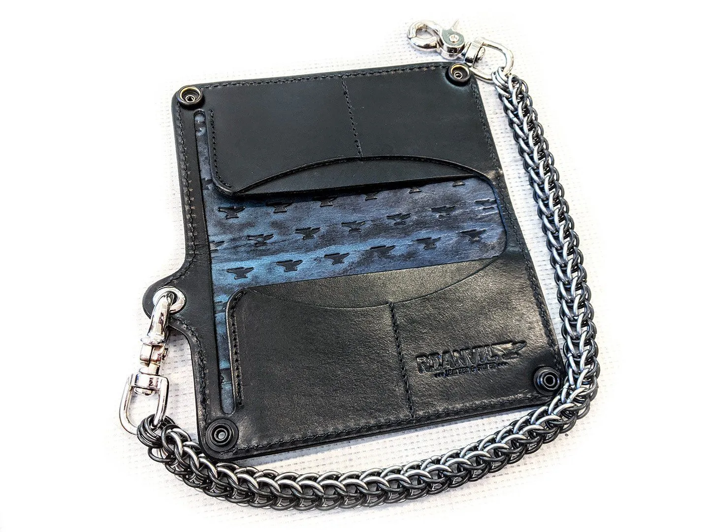 Long Biker Leather Chain Wallet - Violeta