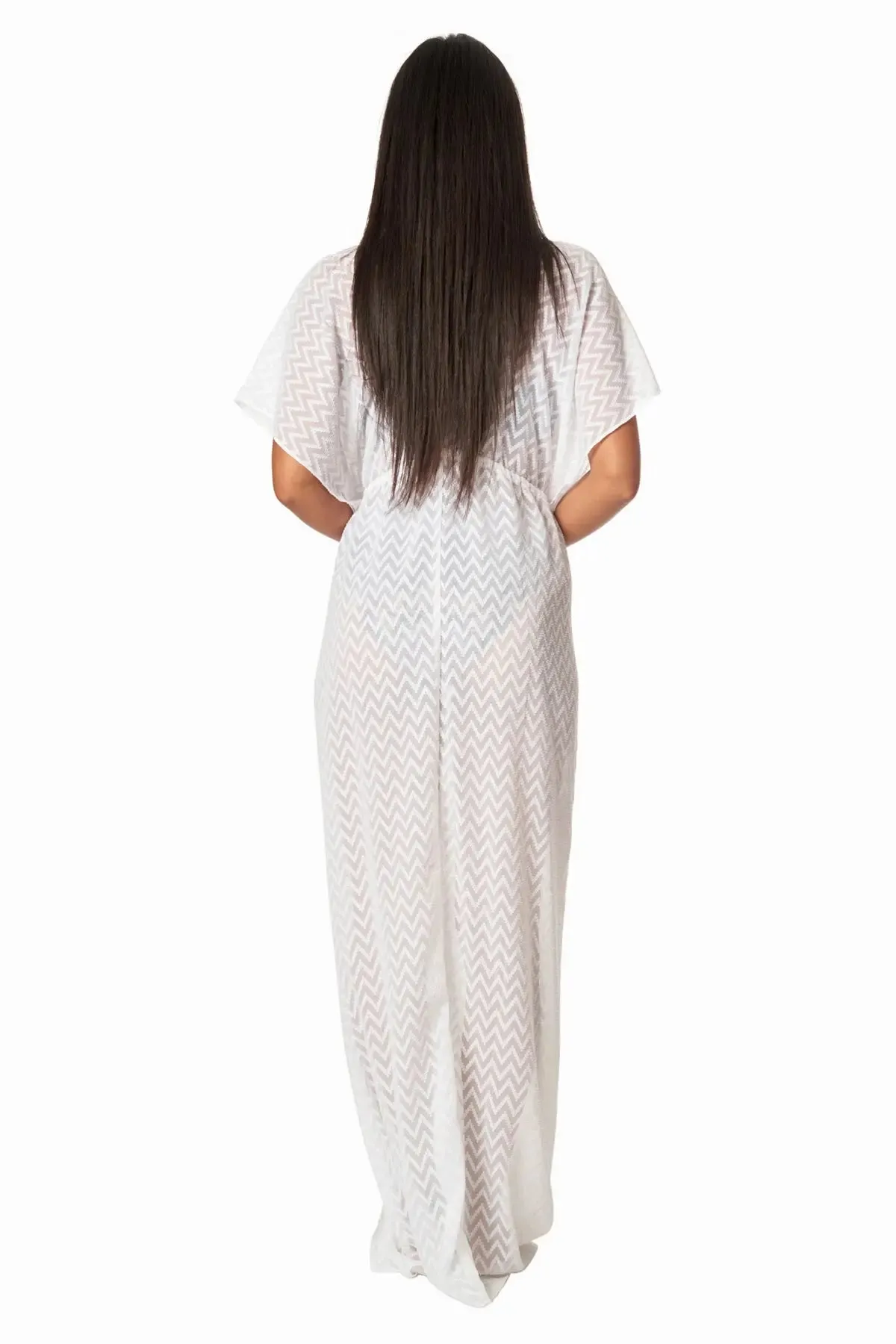 Long Kaftan-Style Robe And Beachwear Cover Up