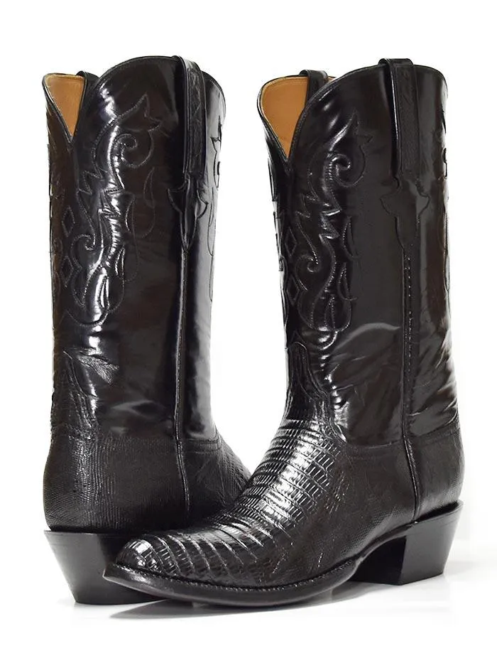 Lucchese G9030.24 Mens Classics Lizard Handmade Cowboy Boots Black