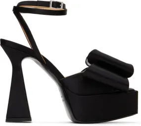 MACH & MACH Black 'Le Cadeau' 140 Platform Heeled Sandals