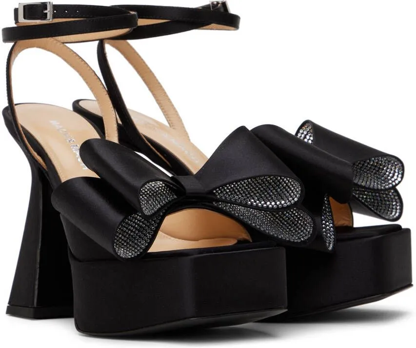 MACH & MACH Black 'Le Cadeau' 140 Platform Heeled Sandals