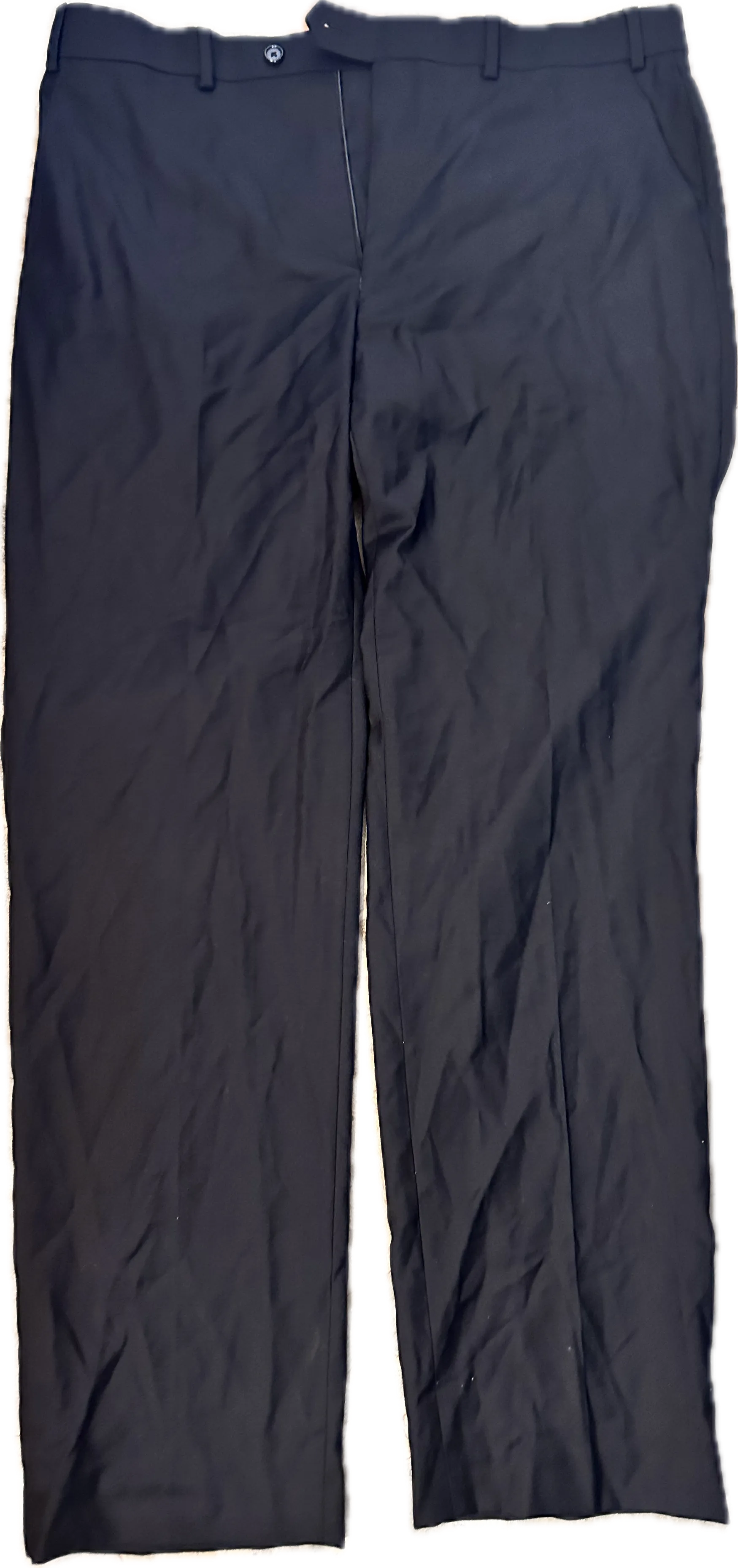 MAD MEN: Don's Vintage Polo Black Flat Front Pants (36)