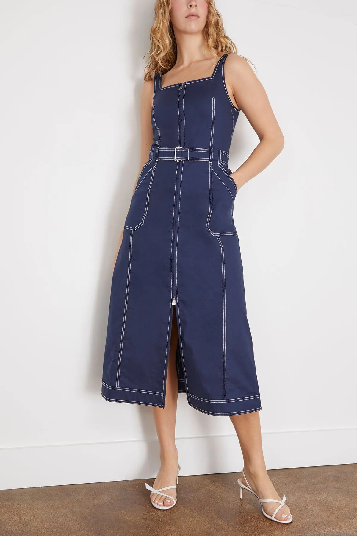 Manson Sleeveless Midi Dress in Midnight