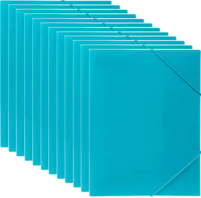 Marbig Document File Wallet Folder Elastic Strap A4 Marine Blue 12 Pack