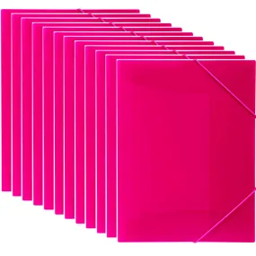 Marbig Document File Wallet Folder Elastic Strap A4 Pink 12 Pack