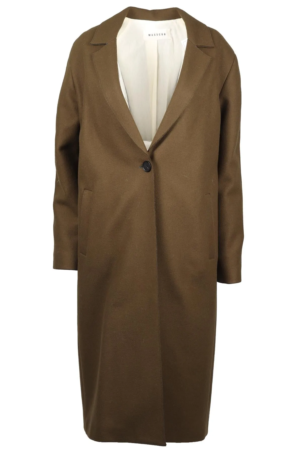 MASSCOB GREEN CASHMERE AND WOOL BLEND COAT FR 36 UK 8