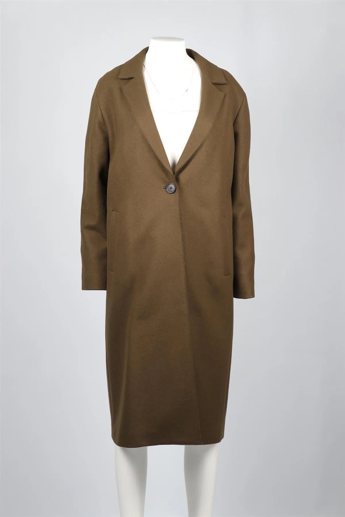 MASSCOB GREEN CASHMERE AND WOOL BLEND COAT FR 36 UK 8