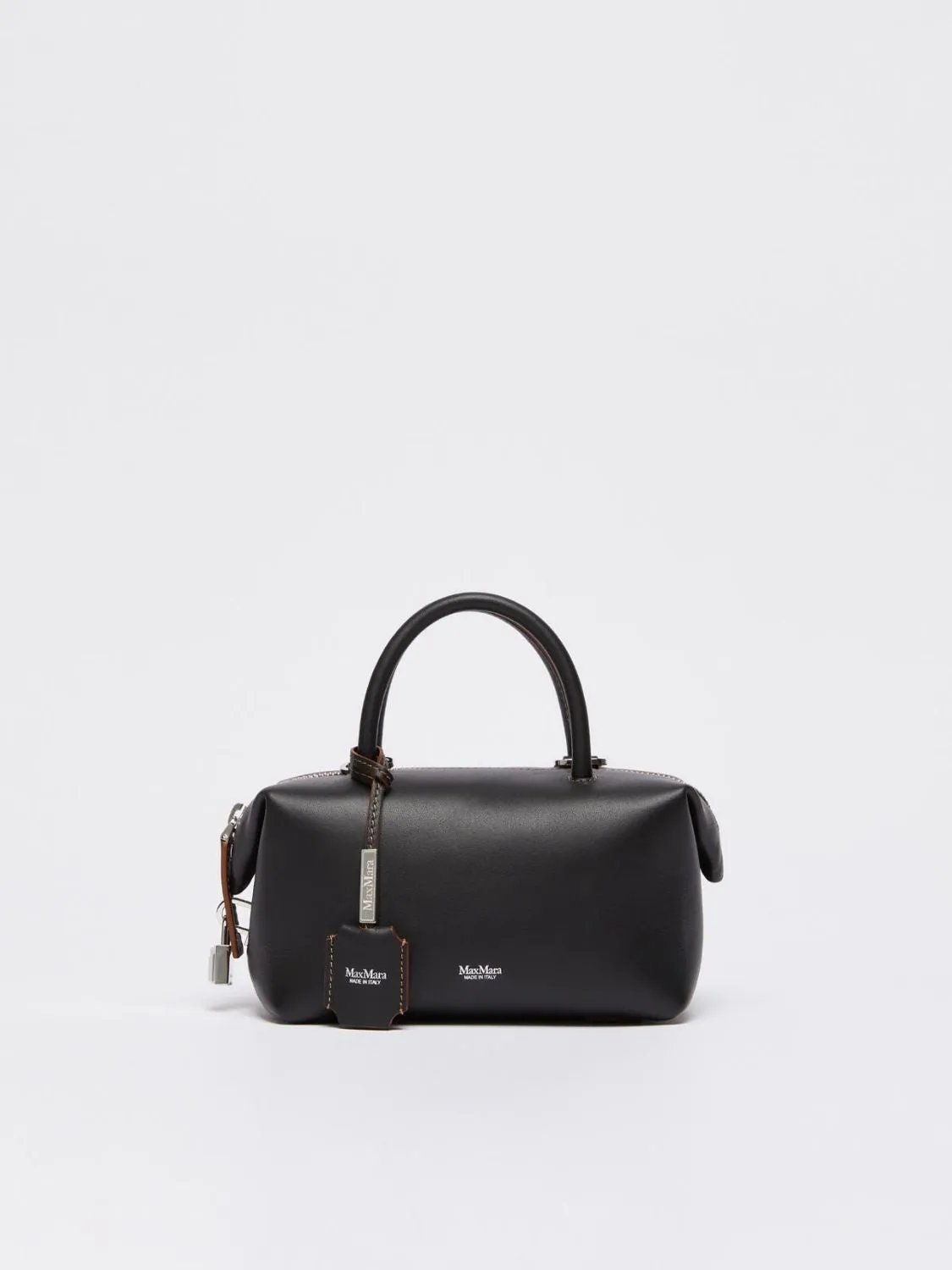 MAX MARA Elegant Black Leather Holdalls Handbag