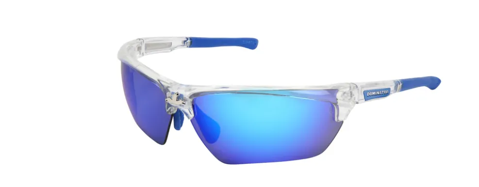 MCR Dominator DM3 Series Safety Glasses with Polarized Blue Mirror Lenses
