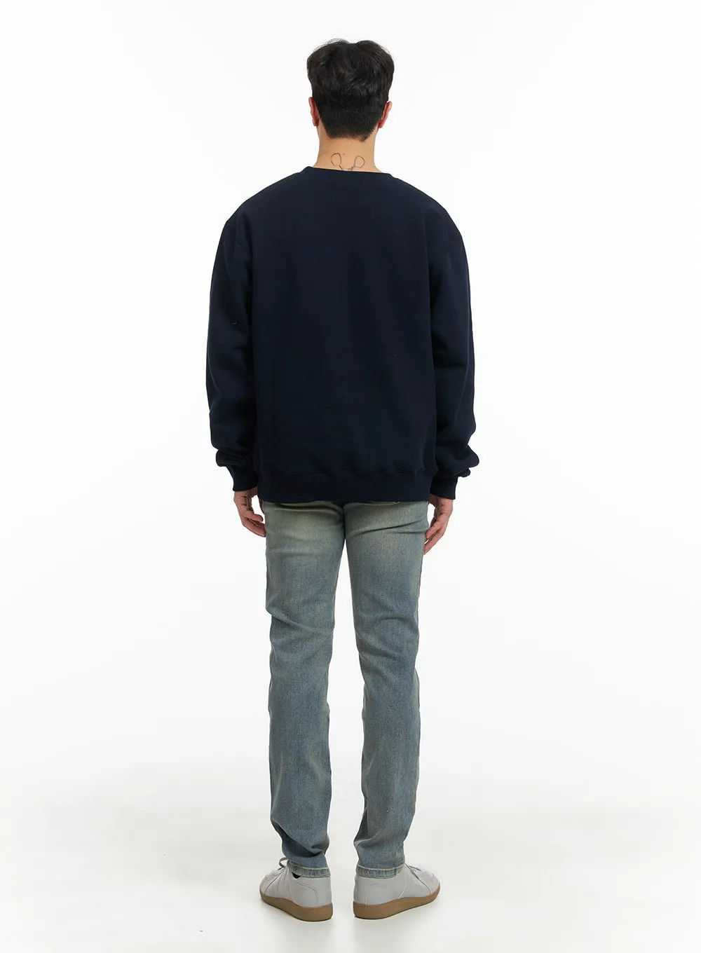 Men's Basic Crewneck Sweatshirt IA402 / Dark Blue