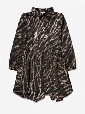 Michael Kors Girls Chain Logo Shirt Dress in Black