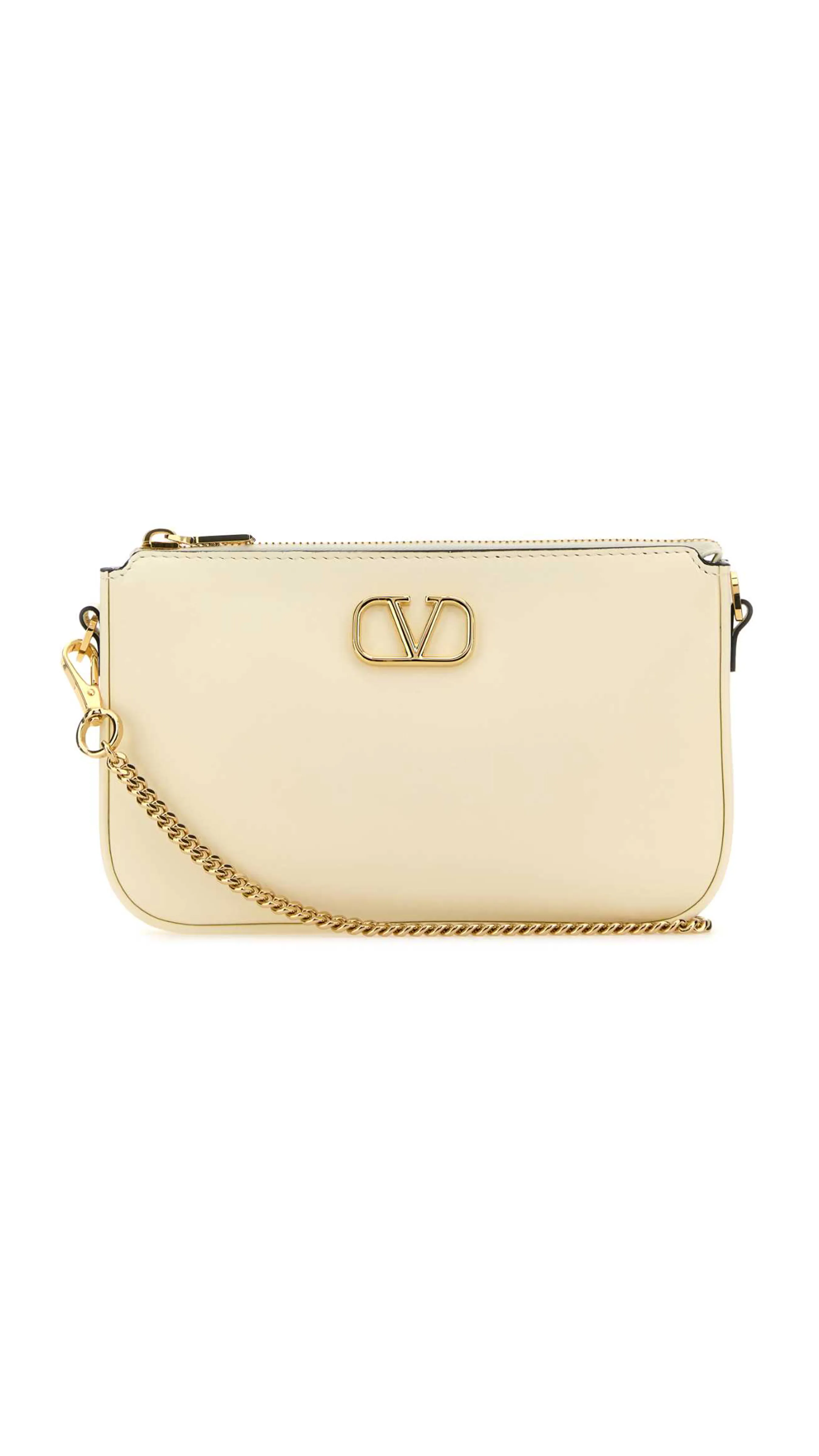 Mini Vlogo Signature Calfskin Crossbody Bag - Ivory