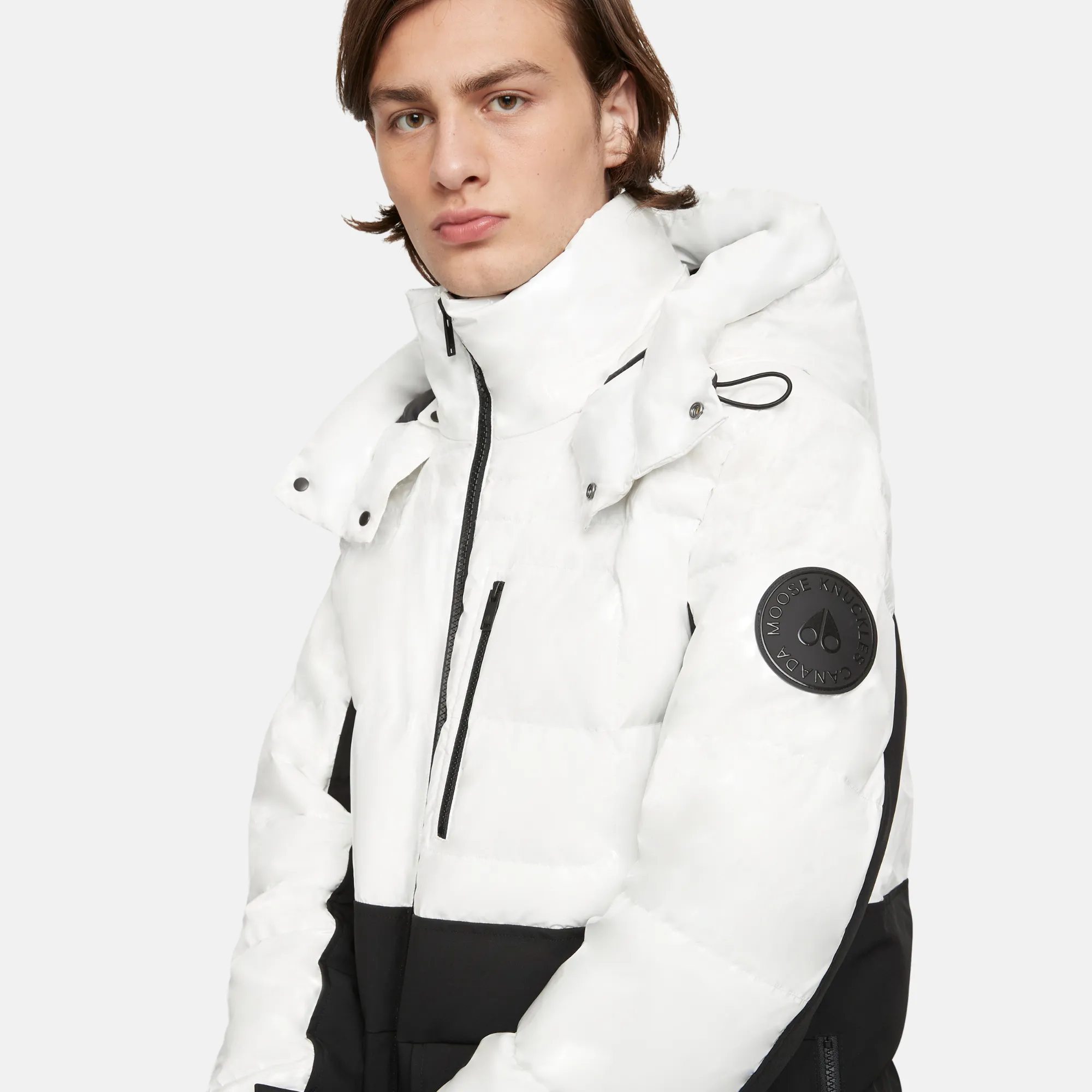 Moose Knuckles White Black Dugald 2.0 Jacket