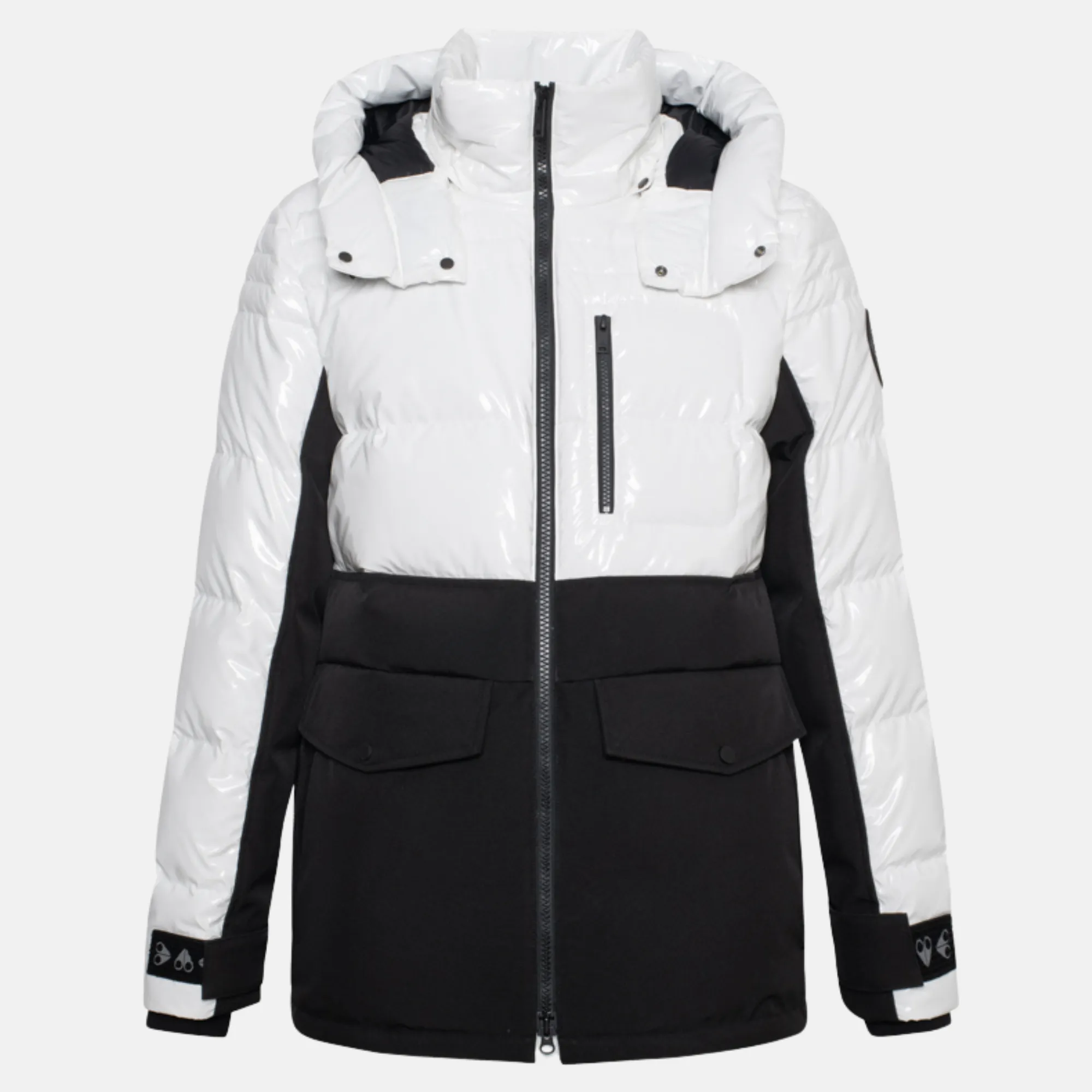 Moose Knuckles White Black Dugald 2.0 Jacket