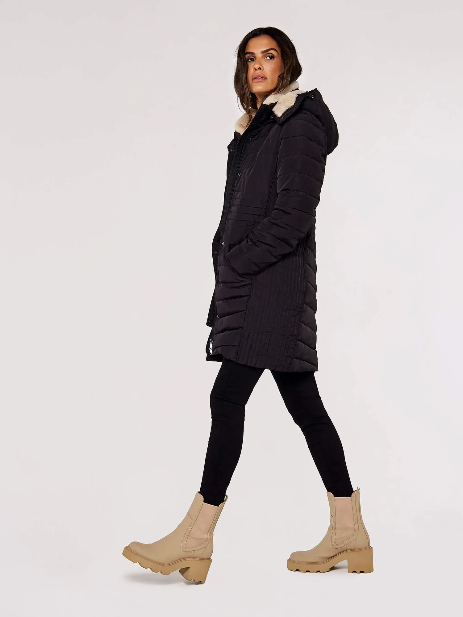 Multi-panel Puffer Coat | Apricot Clothing