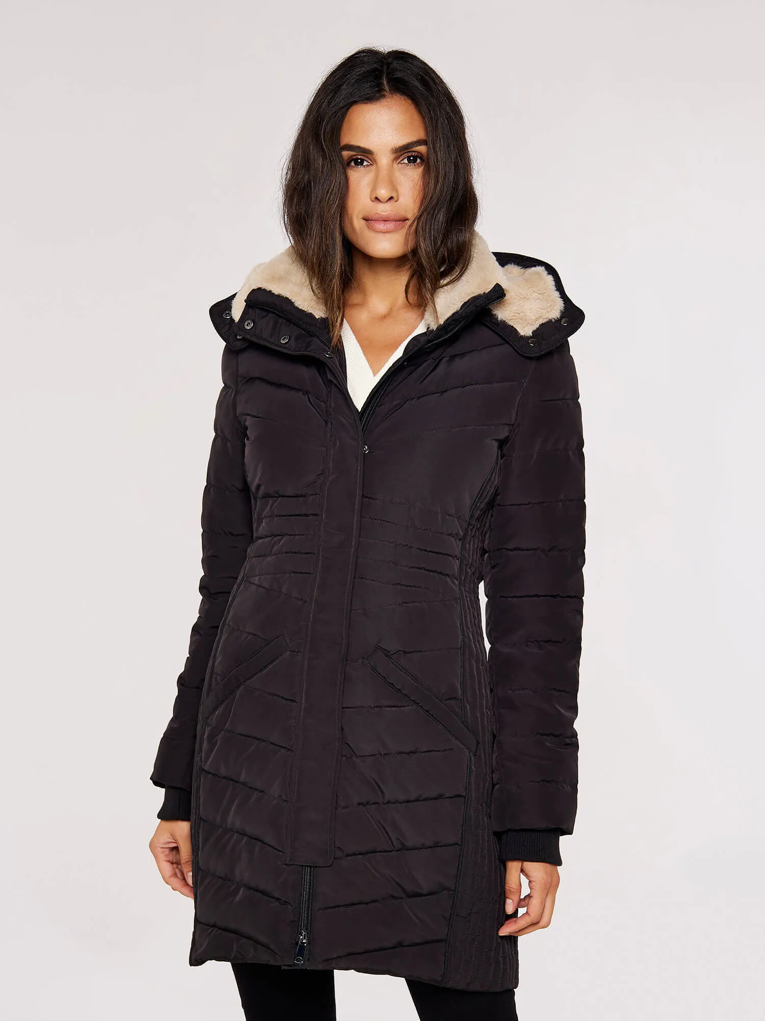 Multi-panel Puffer Coat | Apricot Clothing