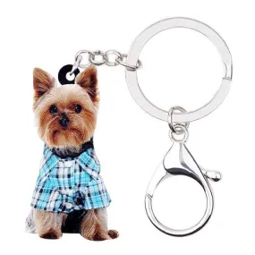 New Acrylic Cartoon Dog Key Chains Car Keyrings Women Gift Animal Jewelry