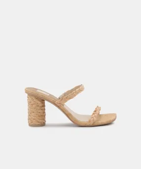 NOLES Heels LT Natural Raffia | Women's Chunky Round Heels– Dolce Vita 4309108064322