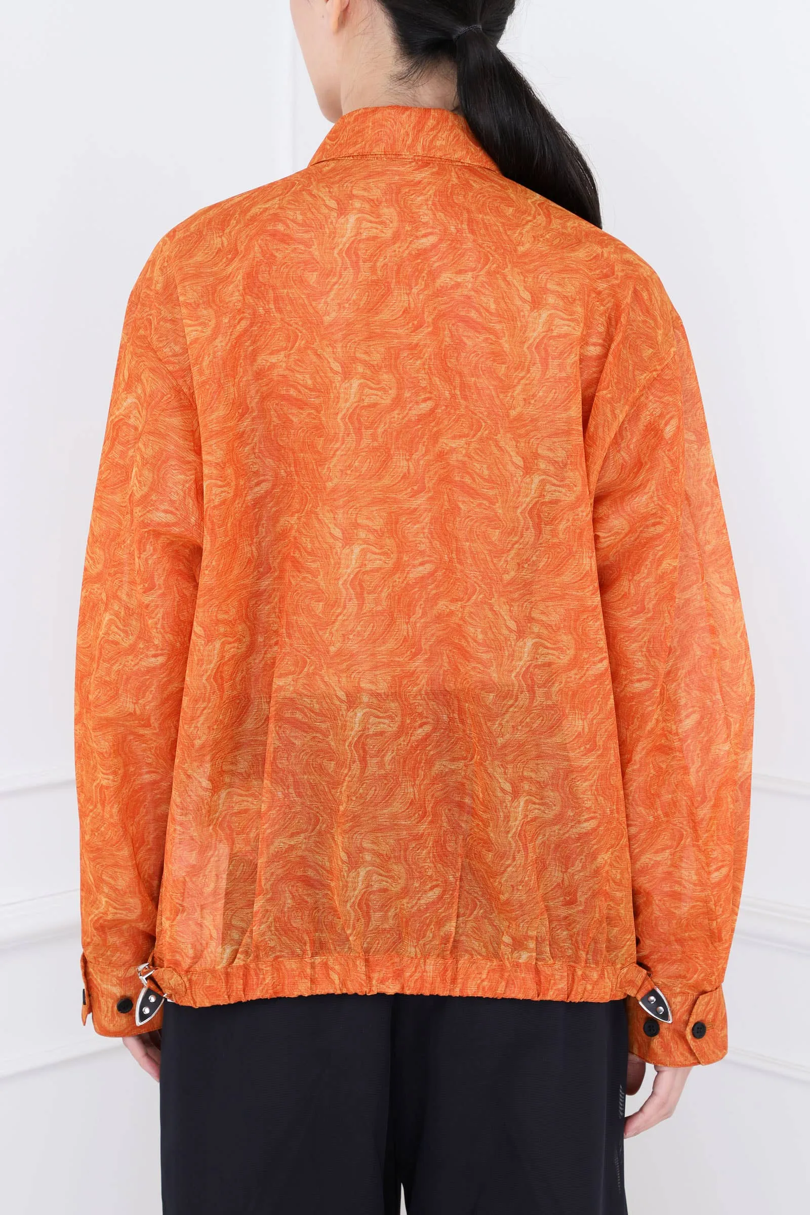 Orange Mesh Marble Print Jacket