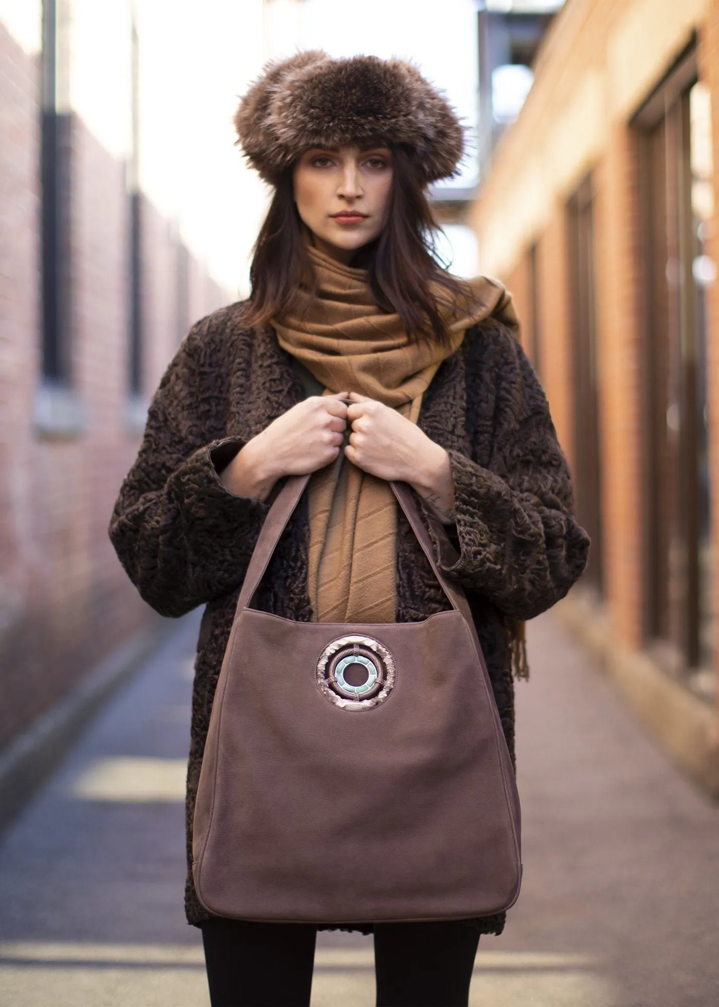 Paige Hobo - Light Brown Suede with Chrysoprase - Available for Pre-Order