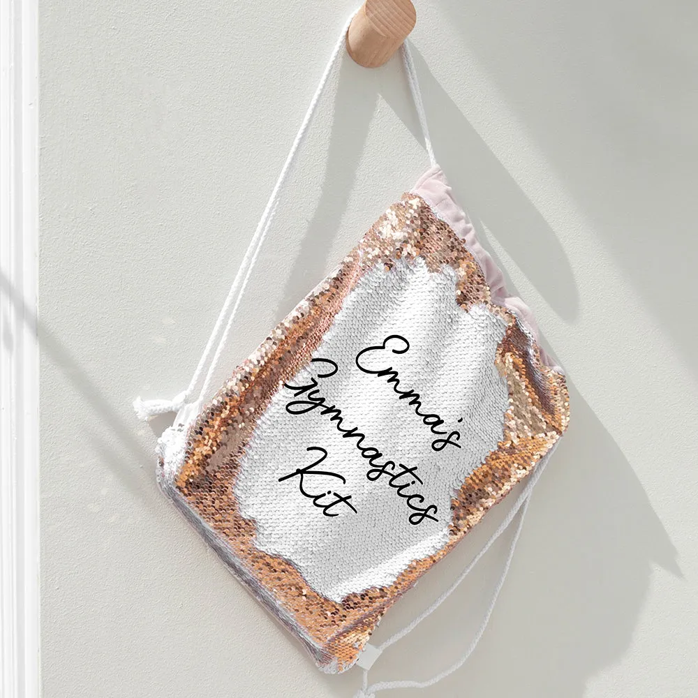 Personalised Kids Hidden Message Sequin Bag - Champagne Gold